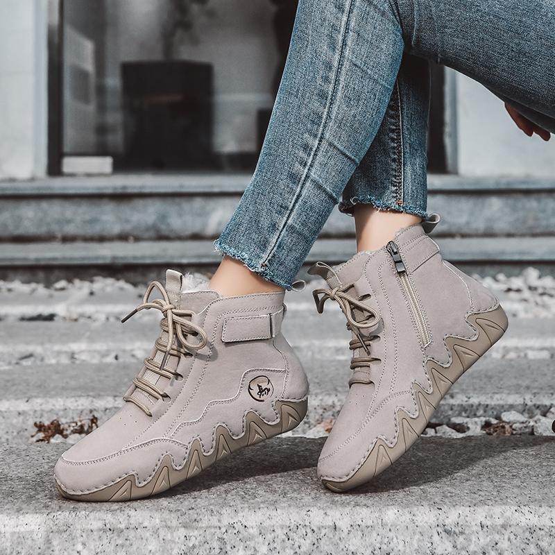 Luxury Brand Women Ankle Boots Designer Warm Women Snow Boots with Fur Non-slip High Top Work Shoes Comfortable Cotton Boots