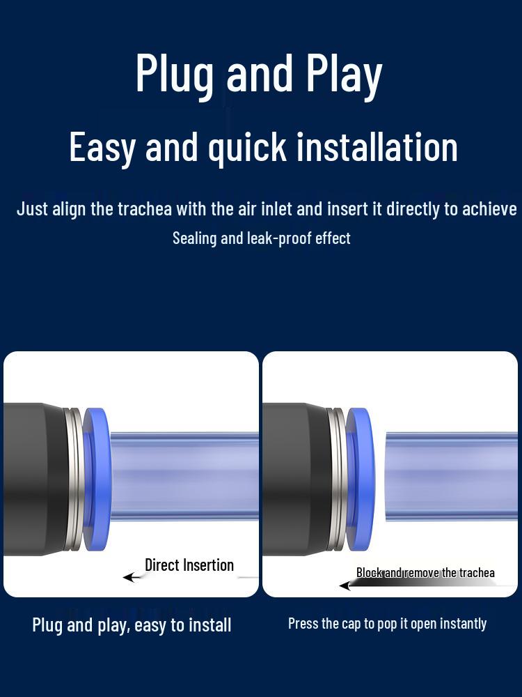 Adjustable Pneumatic Throttle and Speed Control Valve with Quick Connector for Air Tubes SL4 6 8-M5-01-02