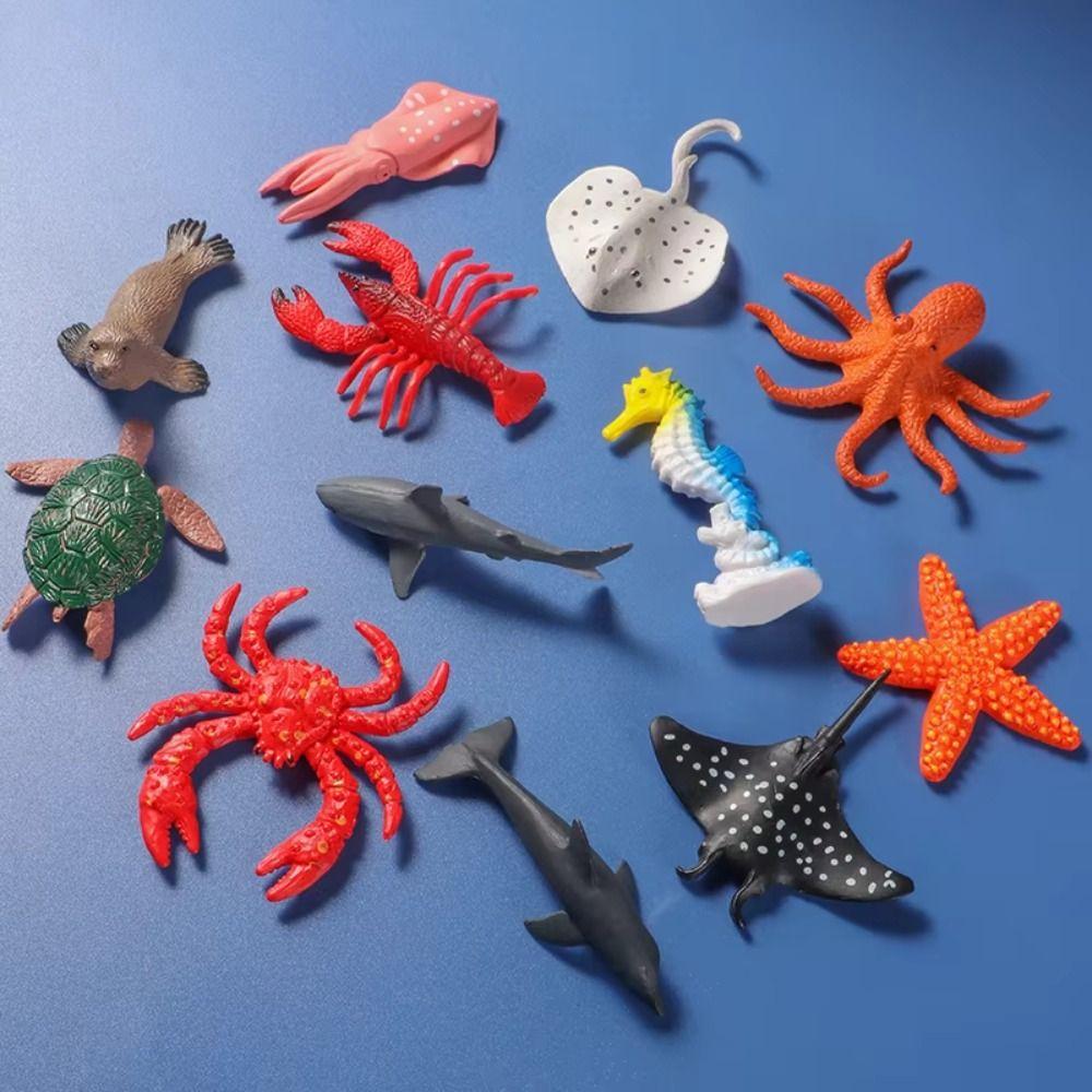 12pcs Plastic Sea Life Animals Model Starfish Simulated Fish Tank Decorations  Kids Birthday Gift