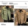 2024 Winter Men's Plus Size Quilted Jacket: Loose Fit, Solid Color, Two-Way Zipper, Warm Cotton