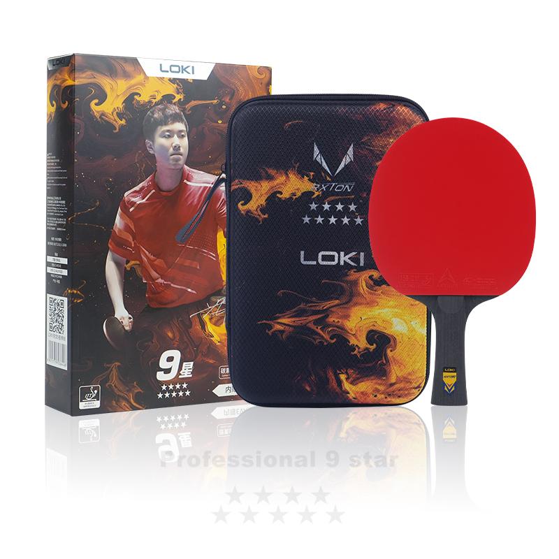 Loki Professional 9-Star Table Tennis Paddle 7 Ply Koto Surface Ping Gnf Carbon Fiber Ping Pong Rackets with Powerful Attack