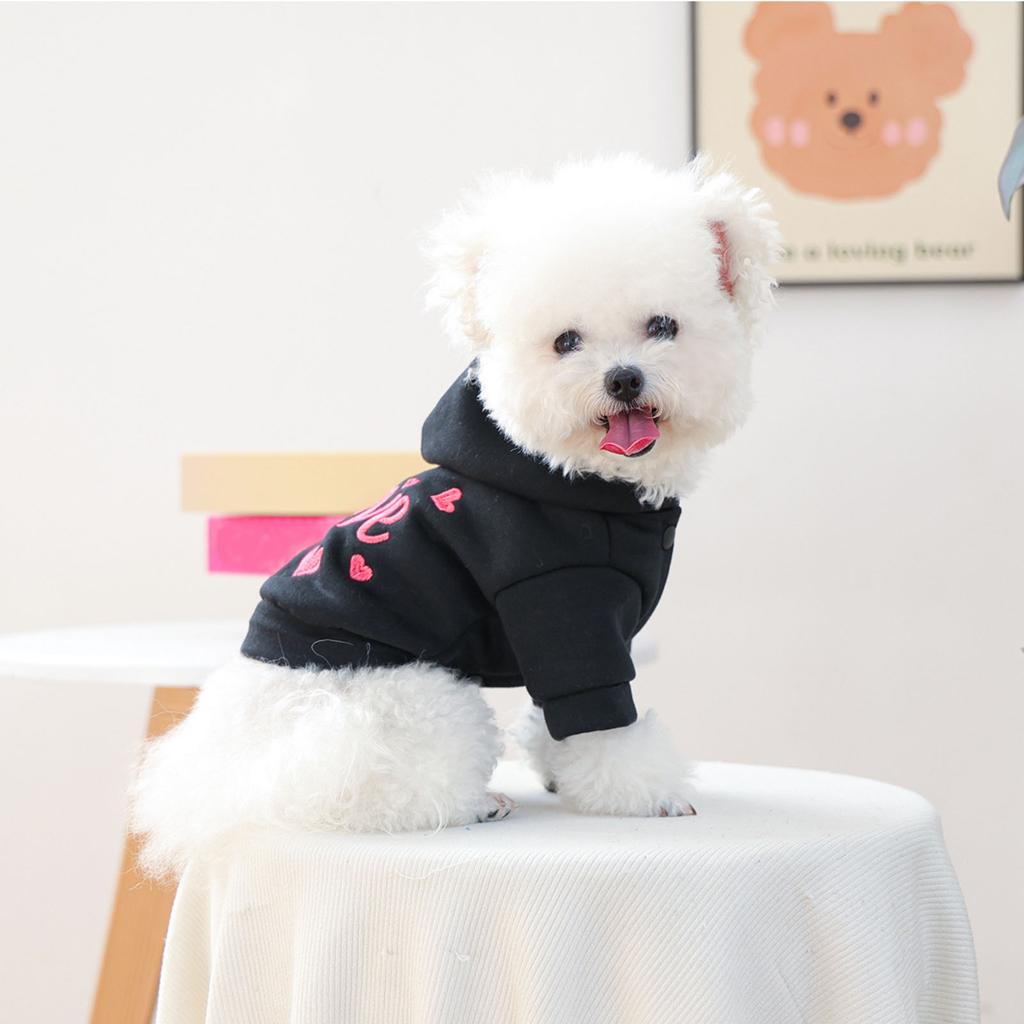 Cute And Fashionable Pet Clothing, Warm And Comfortable Embroidered Heart-shaped Sweatshirt