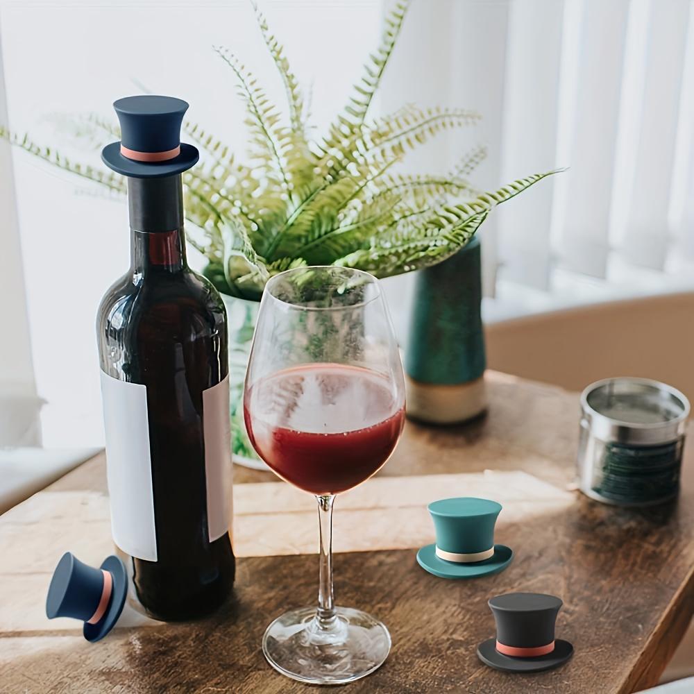 3-Pack of Magic Hat Silicone Wine Stoppers In Random Colors, Dust-Proof and Reusable Silicone Bottle Openers for Sealing and Preserving Red Wine, 