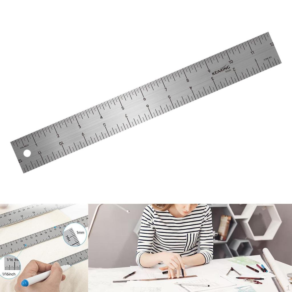 Measuring Ruler Aluminum with Hole Drafting Tool Centimeters Drawing Rule for