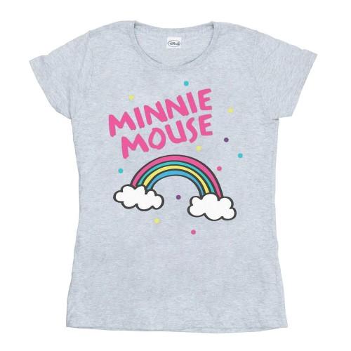 

Disney Womens/Ladies Minnie Mouse Rainbow Dots Cotton T-Shirt XXL білий