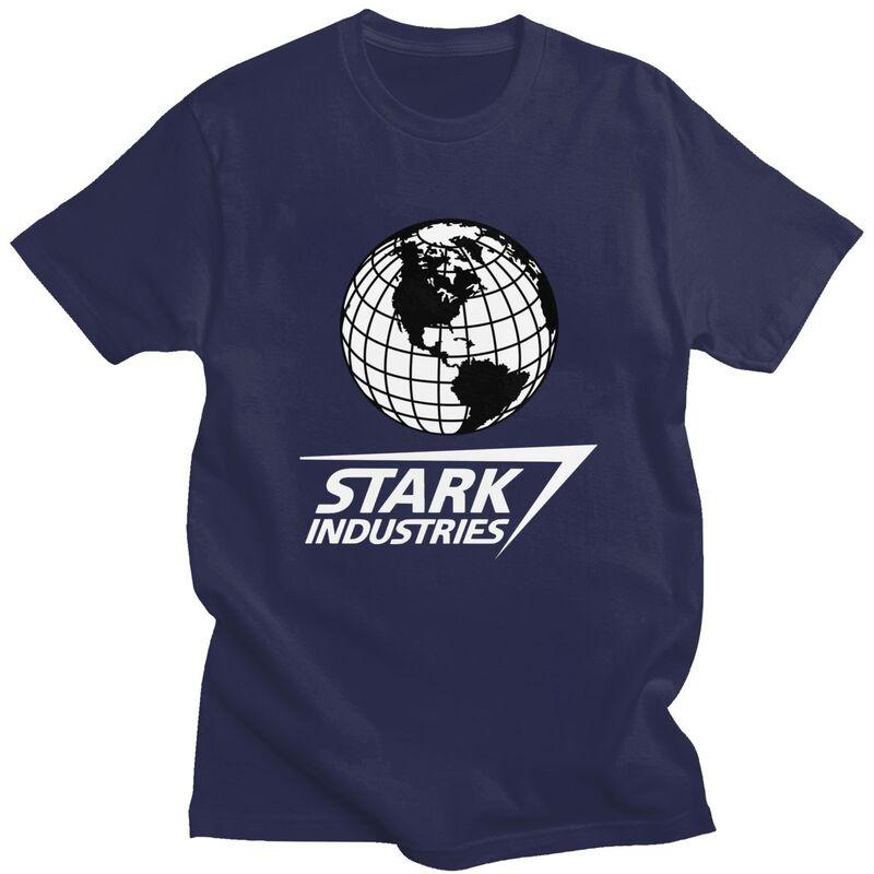 Custom Stark Industries T Shirts for Men Pure Cotton Tee Tops Tshirts Short Sleeve Casual Tshirt
