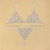 Sexy body chain, chest chain, fashionable luxury, heart-shaped rhinestone, lingerie set, nightclub clothing
