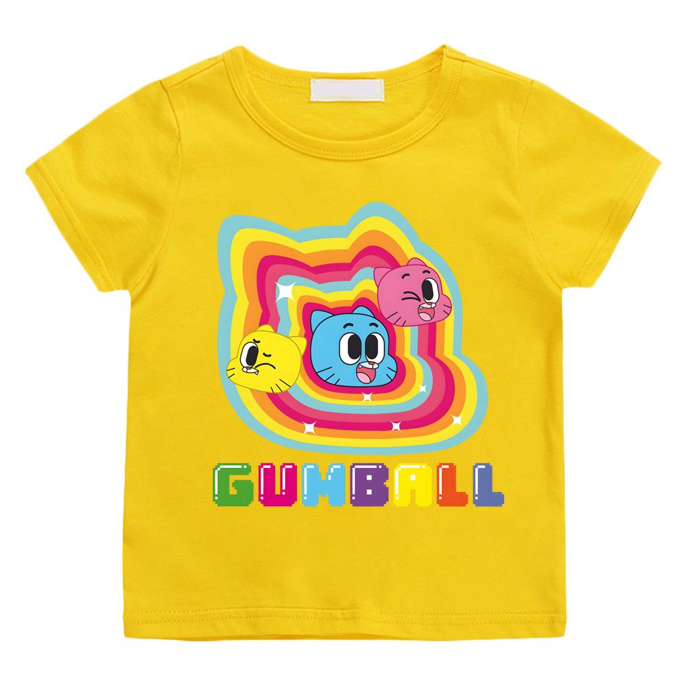 The Wonderfully Weird World of Gumball Children's Cartoon T-shirt High Quality Print Trend 100%Cotton Soft Tee-shirt summer Tops Anime T-shirt