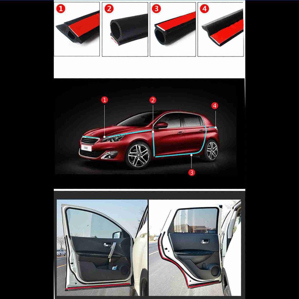 5Meters Big D Small D Z Shape P Type Car Door Seal Strip Auto Rubber Seal Strips Waterproof Trim Dustproof Sound