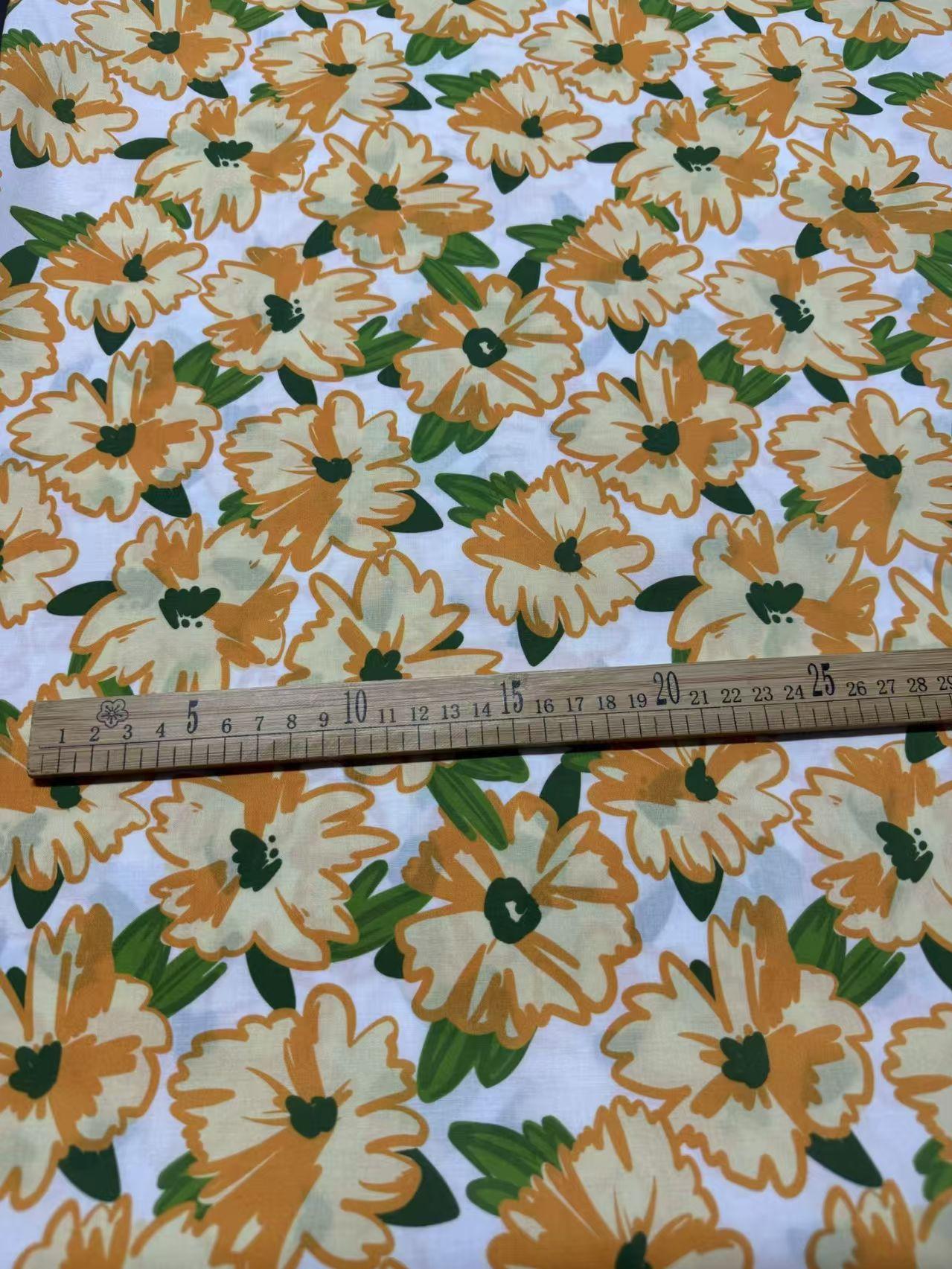 100% 60S High-Density Poplin Cotton - Digital Floral Print, Skin-Friendly, Premium Women s & Kids Clothing Fabric