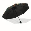 Golden Musical Notes on Wooden FrameUmbrella, PortableFold Compact Umbrella for Men & Women Gift