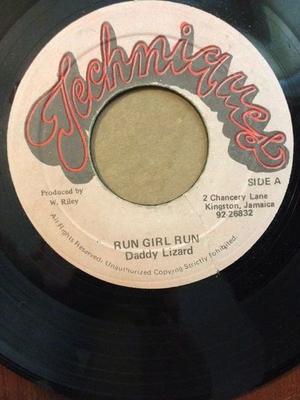 7inch Record DADDY LIZARD Run Girl Run NONE Techniques 1988 Jamaica Reggae Ska Dub Used