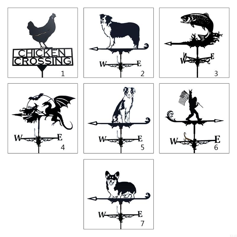 KX4B Paint Gardening Garden Decoration Sign Weather Vane Retro Farm Scene Garden Stake Weathervane Professional Tools