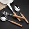 ZISIZ Bamboo Handle Dinnerware