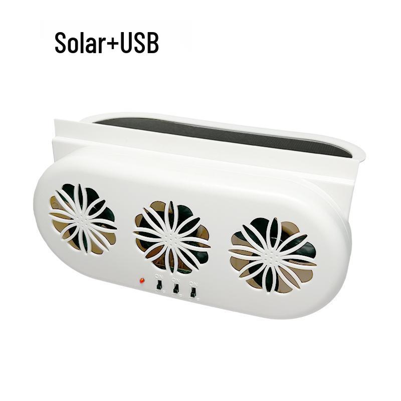 Summer Solar Car Exhaust Fan: Three-Head Solar-Powered Cooling and Deodorizing Ventilation Fan