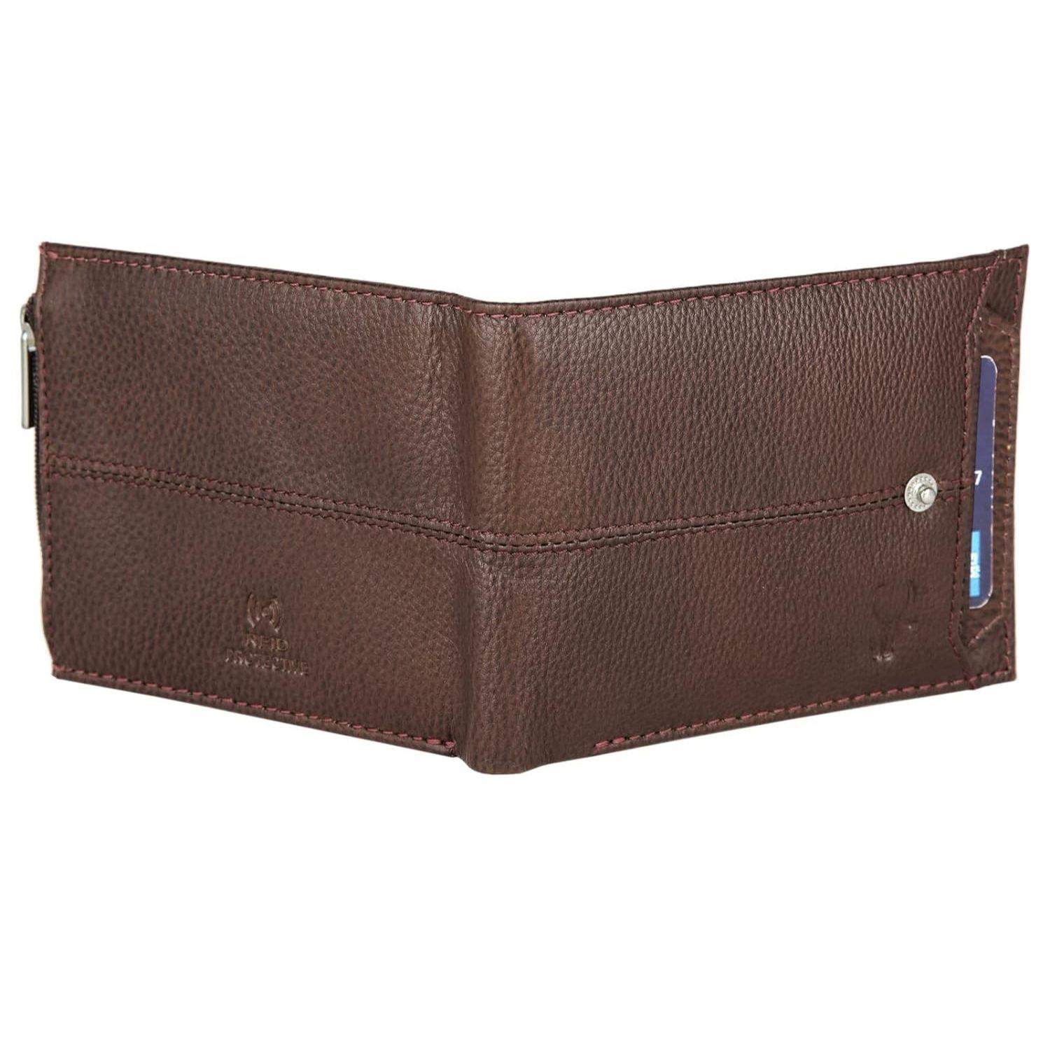 Кожаный кошелек для мужчин. Кошелек на молнии ручной работы с ультрапрочной строчкой — фото 6