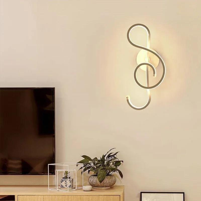 Nordic LED Wall Lamp Note Wall Sconce for Bedroom Bedside Living Room Study Stairs Home Decor Indoor Lighting Fixture Luster