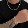 Diamond Necklace Men's Hip Hop Retro Super Shiny Clavicle Chain Easiest for Match Bracelet