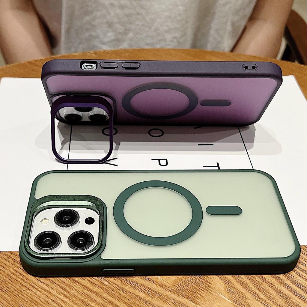 Apple 16 Mobile Phone Case 14 Magnetic Contact Lens Bracket Suitable for IPhone 15 ProMax Transparent Skin Feeling Prevent Falling