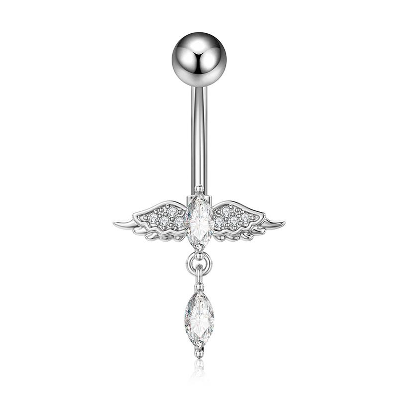 Mote Hjerte Blomst Formet Navlepiercing Ornament Vanndråpe Navlepiercing Anheng Magepiercing Kvinner Kroppssmykker