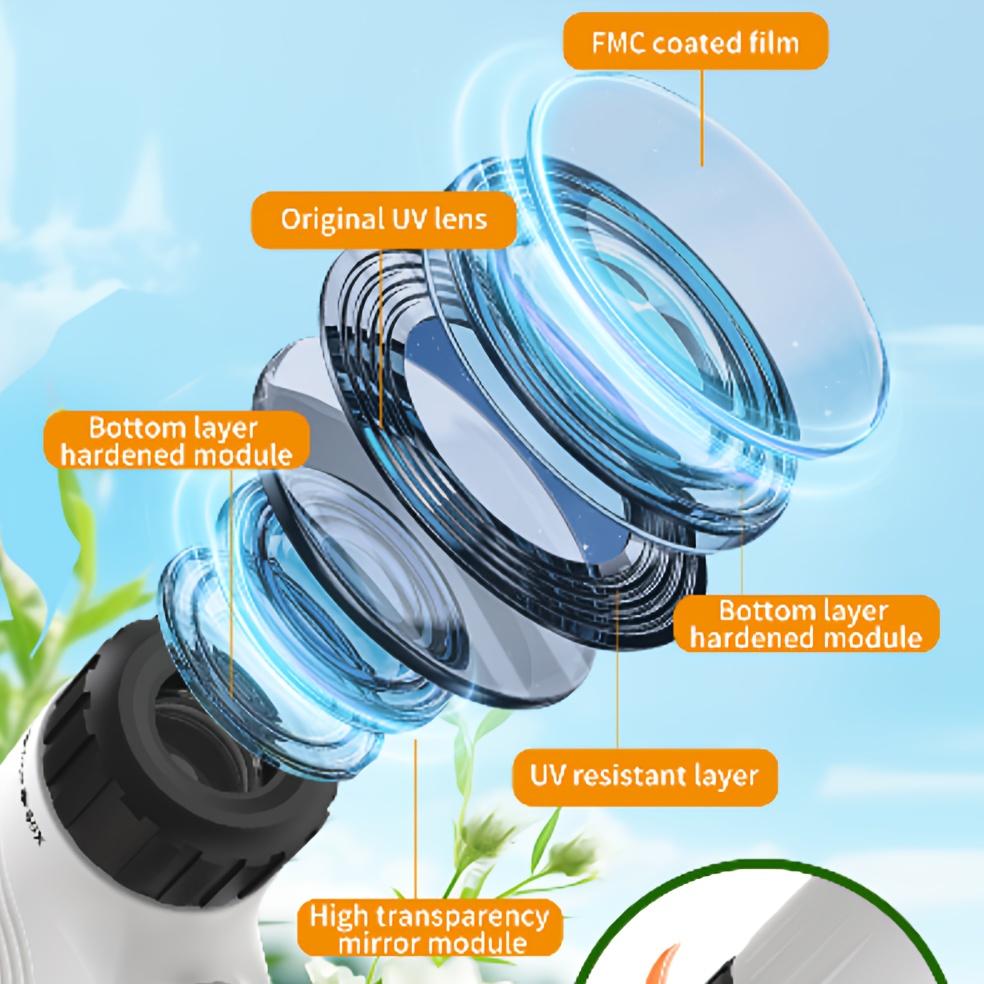 Microscop portabil LED pentru tineri/Jucărie științifică educațională portabilă pentru explorarea biologiei/Perfect de Crăciun /cu controale de focalizare și expunere