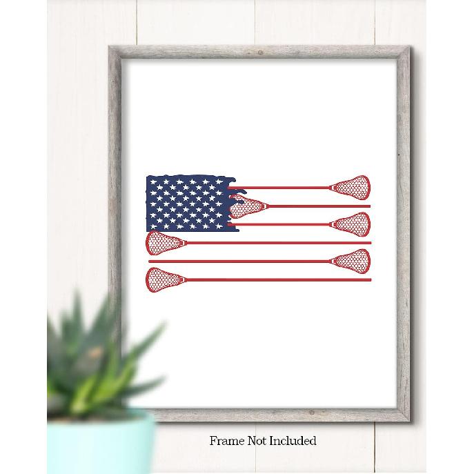 Govivo Lacrosse Wall Art - Lax Poster, Canvas or Print - Lacrosse Art Gifts for Lacrosse Players - Lacrosse Coach Gifts - Lacrosse Wall Decor for