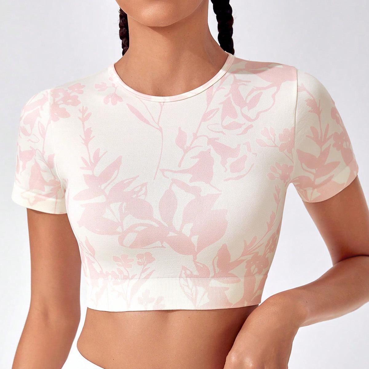 

Премиальная спортивная футболка с коротким рукавом для йоги и фитнеса L