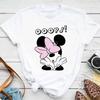 Kawaii Disney Cartoon Mickey Mouse T-shirt Female Harajuku Cute Minnie Mouse T-shirt Funny Donald Duck Pattern T-shirt Female