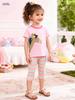 European & American Style Cartoon Summer Striped Girls' Two-Piece Set
