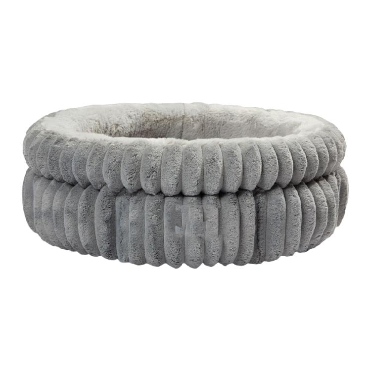 

Comfortable Round Cats Bed for Indoor Cats and Small Dog Resting Washable Soft Plush Pet Bed with Removeable Cushion сірий колір