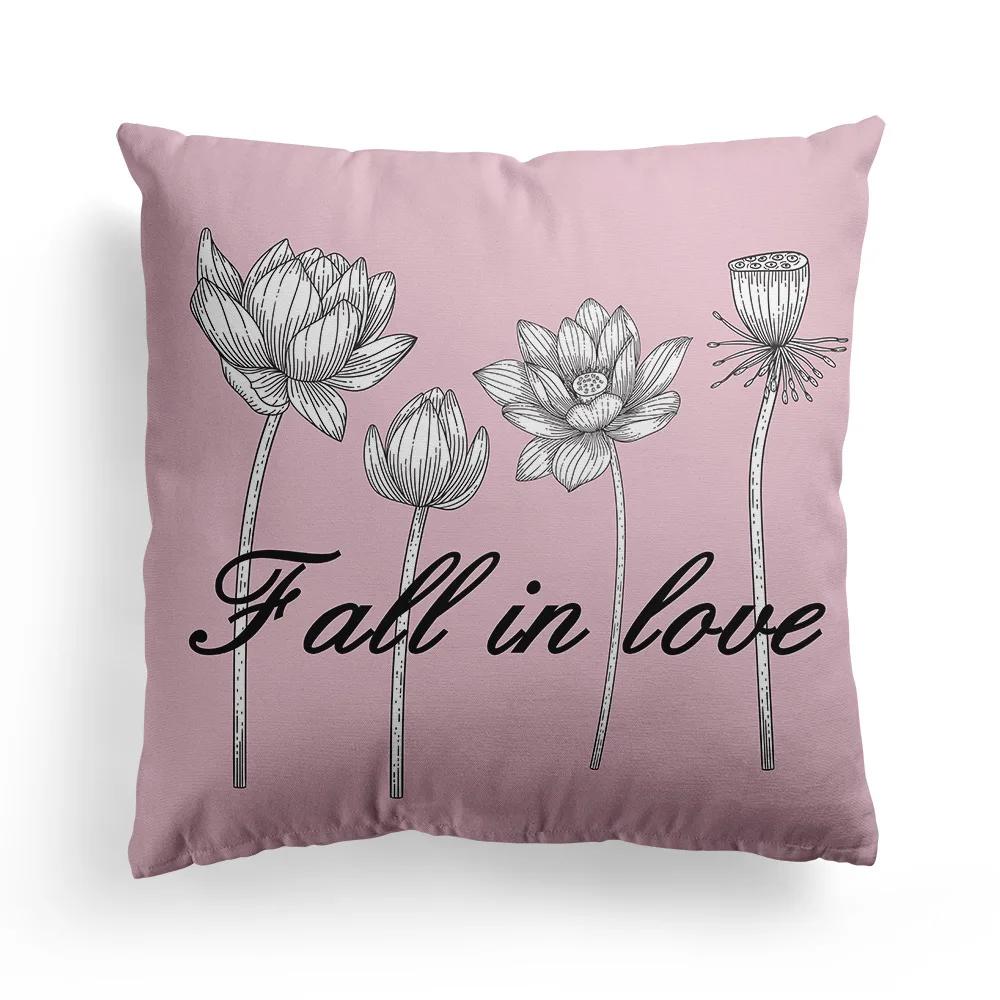 

Украшение для дома Розовый принт листьев растений и цветов Наволочка для подушки Автомобиль Диван Офис Чехол для подушки Funda De Almohada 66x66cm жёлтый