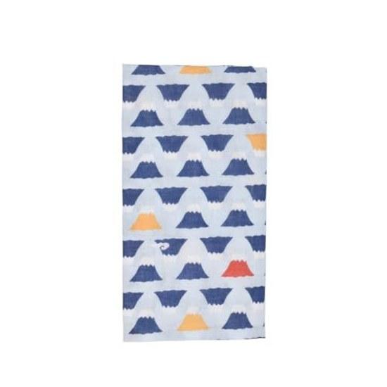 Tenugui gauze 100 cotton made Japan fraying prevention treatment (Mount Fuji pattern blue)