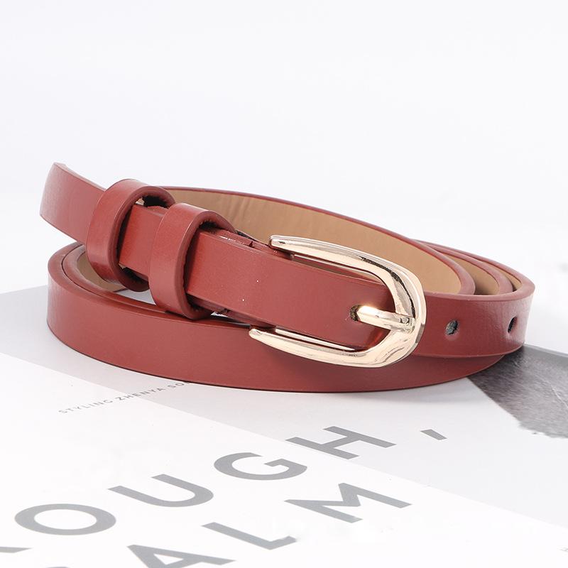 

Пряжка Полукруглая Женский Ремень Универсальный Минималистичный Декоративный Корейский Стиль бордовый