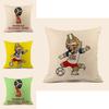 Soccer Fans World Cup 32 Teams Cotton Pillowcase With Emblem For Home Bar Lounge