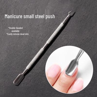 Nail Art Double-Ended Cuticle Pushers: High-Grade Stainless Steel, Durable Large & Small Heads, Nail Polish Remover