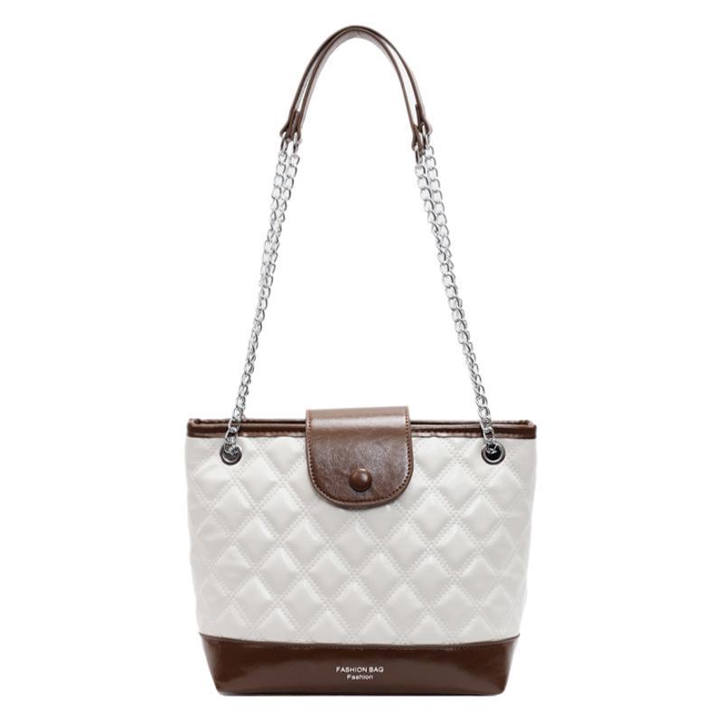 Handbag contrasting color embroidery thread texture dumpling bag large capacity simple versatile fashion commuter bucket bag women