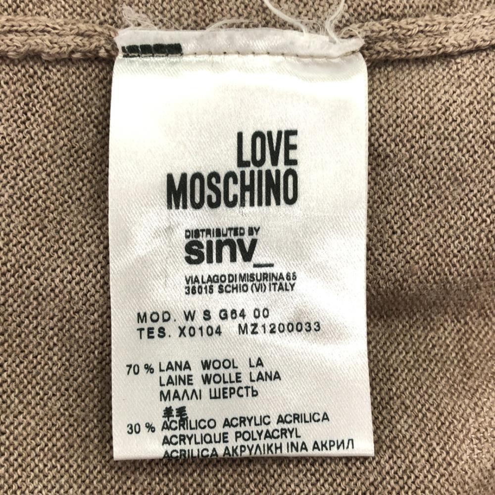 LOVEMOSCHINO wool blend Long sleeve knit 44 Beige x white sweater Women Used