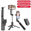 Wireless Selfie Stick With Tripod Stand LED Fill Light Bluetooth Remote Foldable For iPhone Samsung Xiaomi Huawei Live Streaming