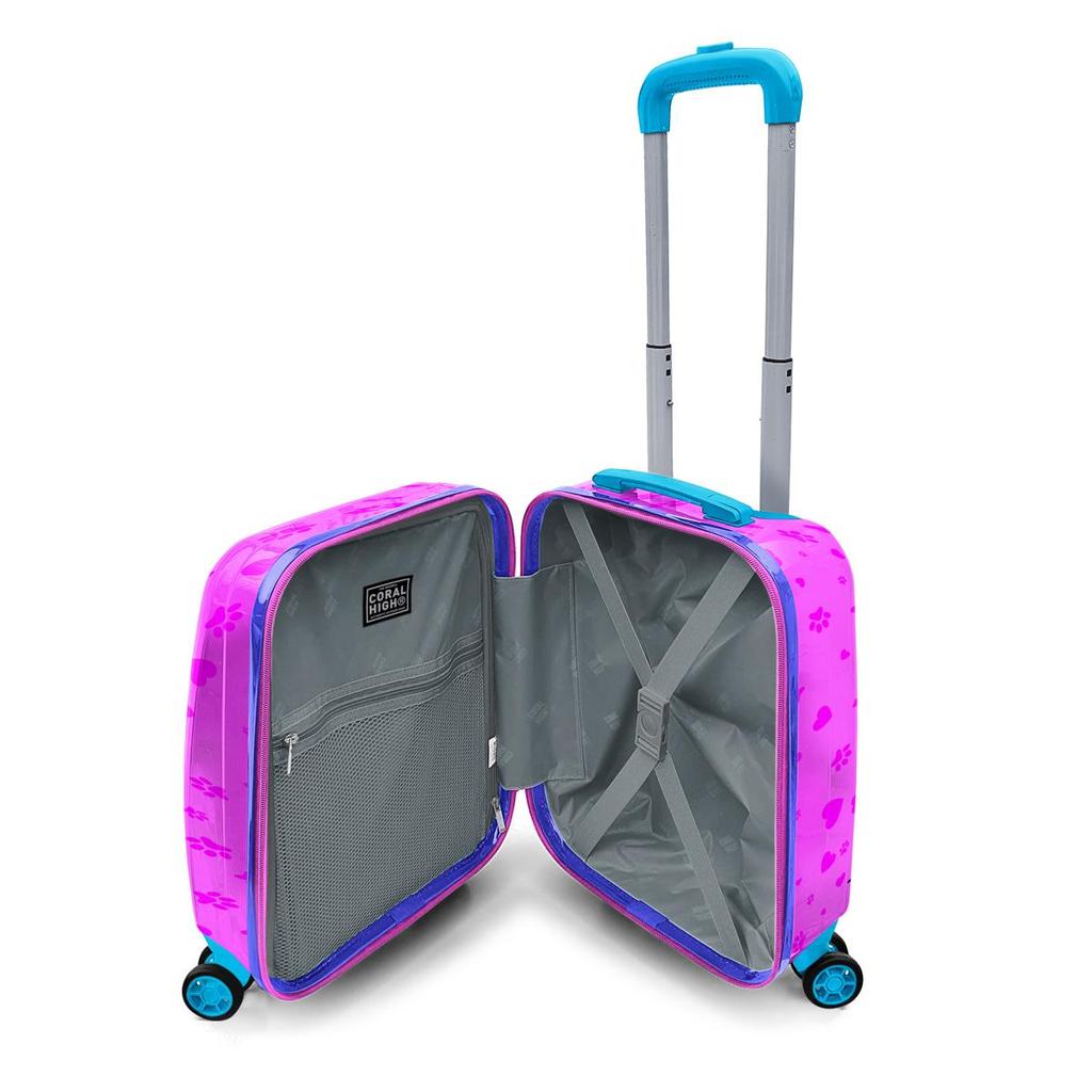 coral high Kinderkoffer mit Katzen- und Hundemuster für Kinder 16776