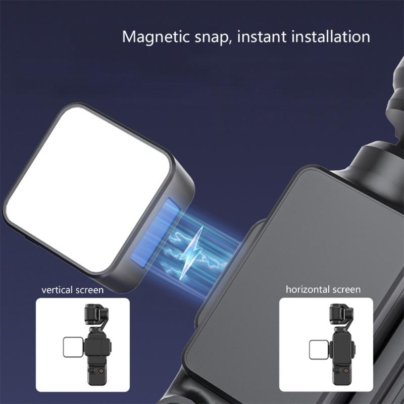 Photography Light Fit for Pocket 3 Adjustable Brightness Soft Lighting Auxiliary LED Fill Light Type C Rechargeable