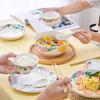 JINGREPUBLIC Brocade Flowers 32-Piece Ceramic Dinnerware Set