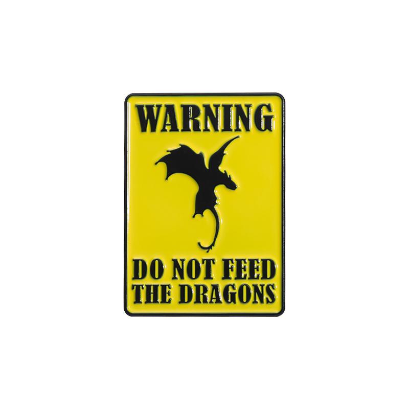 

Warning Signs Enamel Pins Witch Dragon Piranha Punk You Shall Not Pass Brooches Backpack Lapel Badges Jewelry Gift