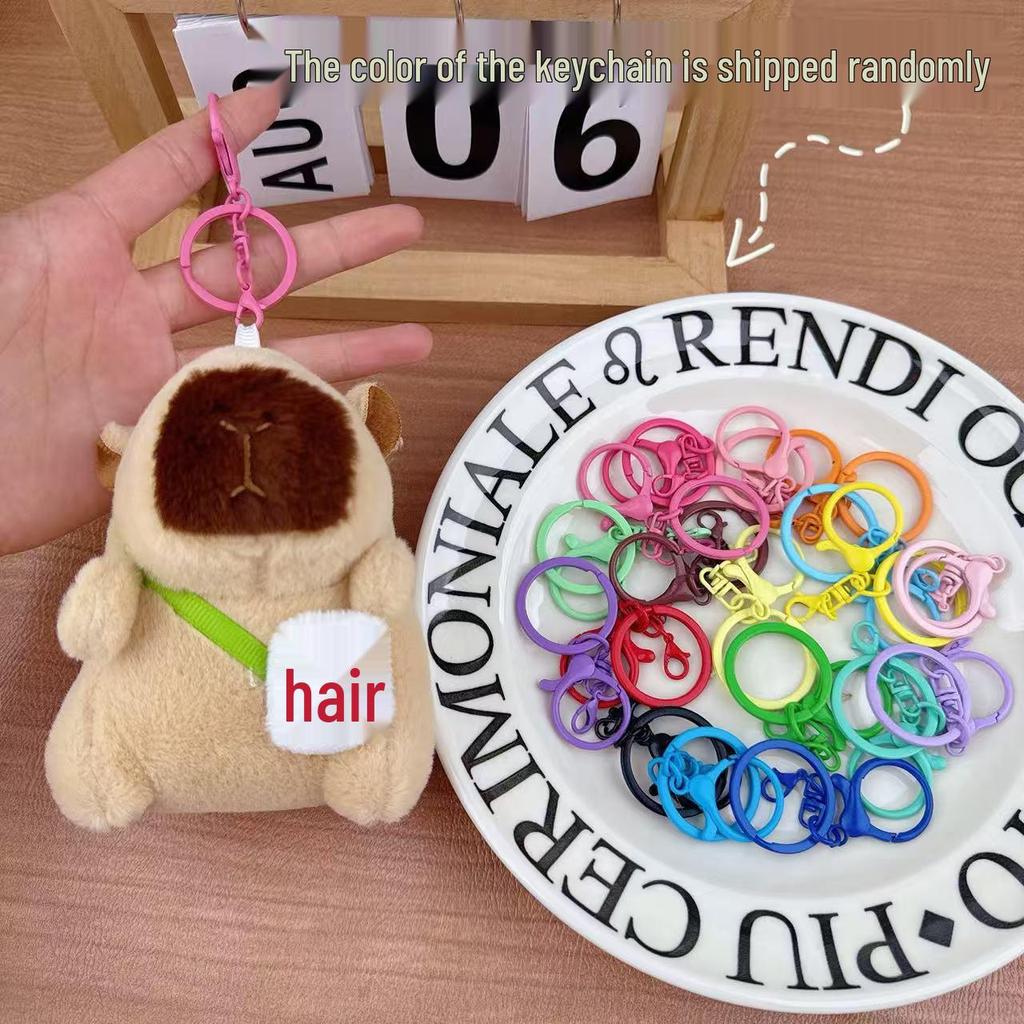 Capybara Plush Keychain Pendant - Cute Cartoon Bag Charm for Couples