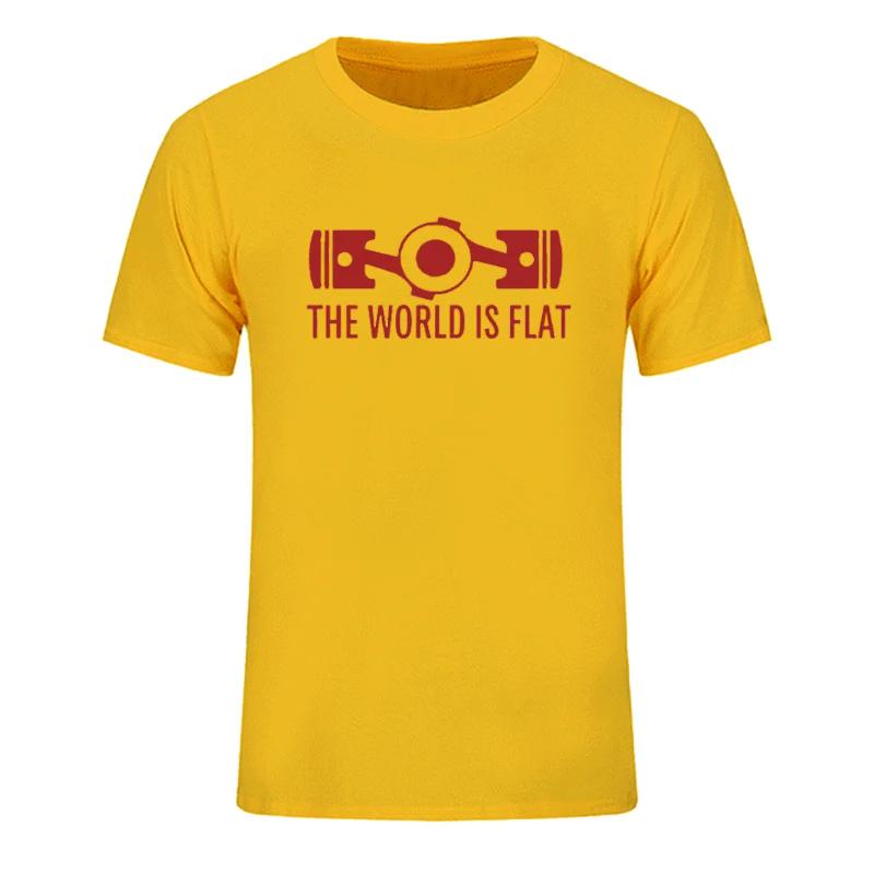 

Новая летняя футболка с надписью «The World Is Flat Engine» с коротким рукавом, фирменные футболки, новый стиль, мужские хлопковые футболки с круглым вырезом, модная уличная одежда XXXXL