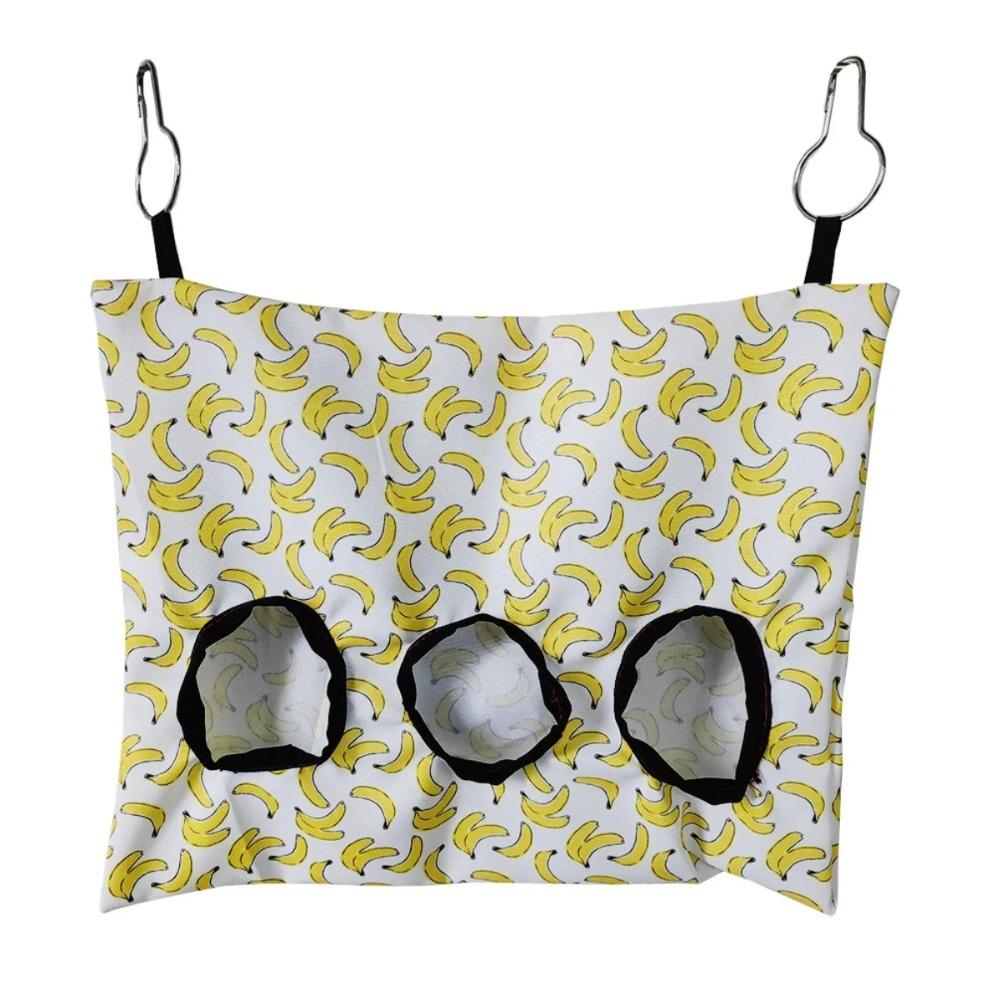 3 Holes Hanging Rabbit Hay Feeder Dispenser Pouch for Small Animals Guinea Pig Feeding Storage Bag Pet Supplies Accessories 1PC