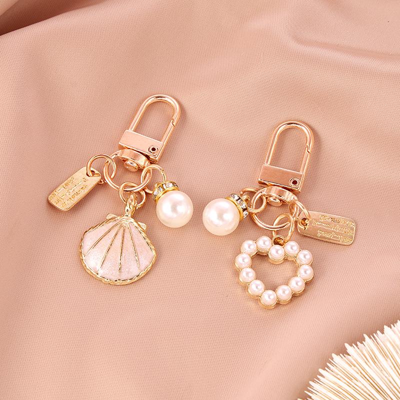 Bag Ornaments Elegant Heart Pearl Keyring Starfish Keychain Elegant Jewelry Party Gift Accessory For Gift