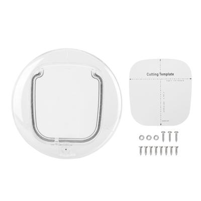 Cat Door for Interior Exterior Doors Transparent 4 Way Locks Silent Brush Strips Strong Magnetic