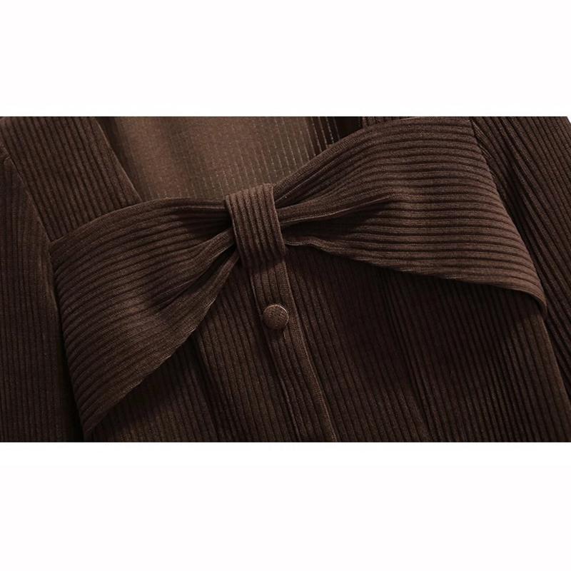 Red Corduroy Jacket Mini Skirt Women's Fashionable Two Piece Set Autumn Season Elegant and Stylish Clothing