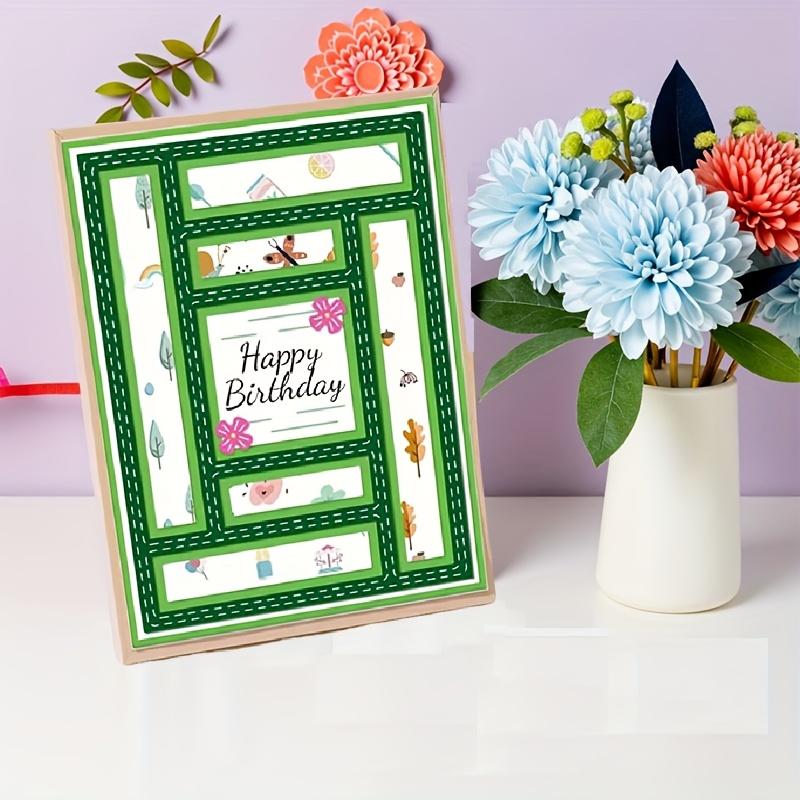 2 szt. Patchworkowy Prostokąt Tło Robienie Kartki z Życzeniami Zestaw Stempli Wykrojnikowych - Narzędzie DIY do Cięcia Metalu i Wytłaczania do Scrapbookingu i Rękodzieła Papierowego