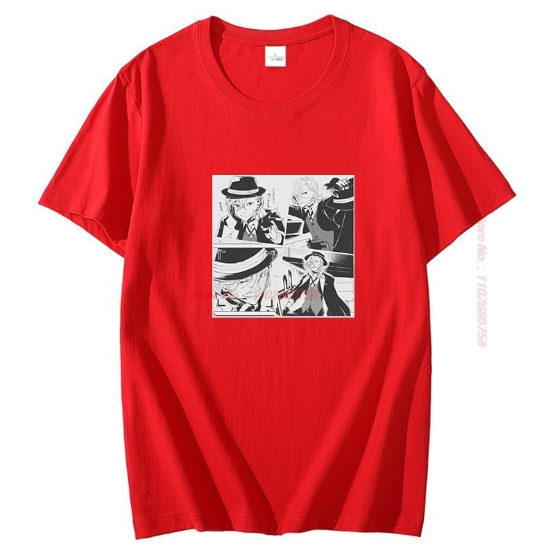Panels Chuuya Nakahara T Shirt For Unisex Summer Fashion Cotton Tshirt Bungou Stray Dogs Unisexga Tees Harajuku Graphic T Shirts